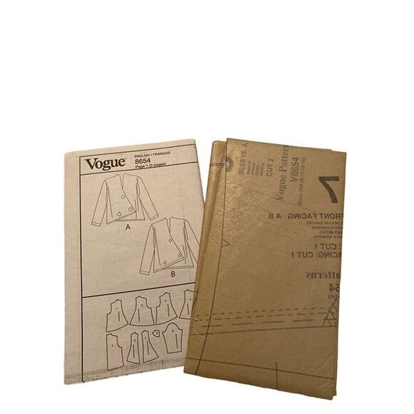 Vogue Katherine Tilton V8654 Sewing Pattern 8-10-12-14 Jacket Sewing Pattern - Picture 6 of 8